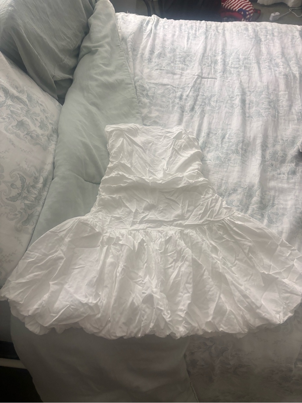 Princess Polly White Strapless Bubble Hem Dress